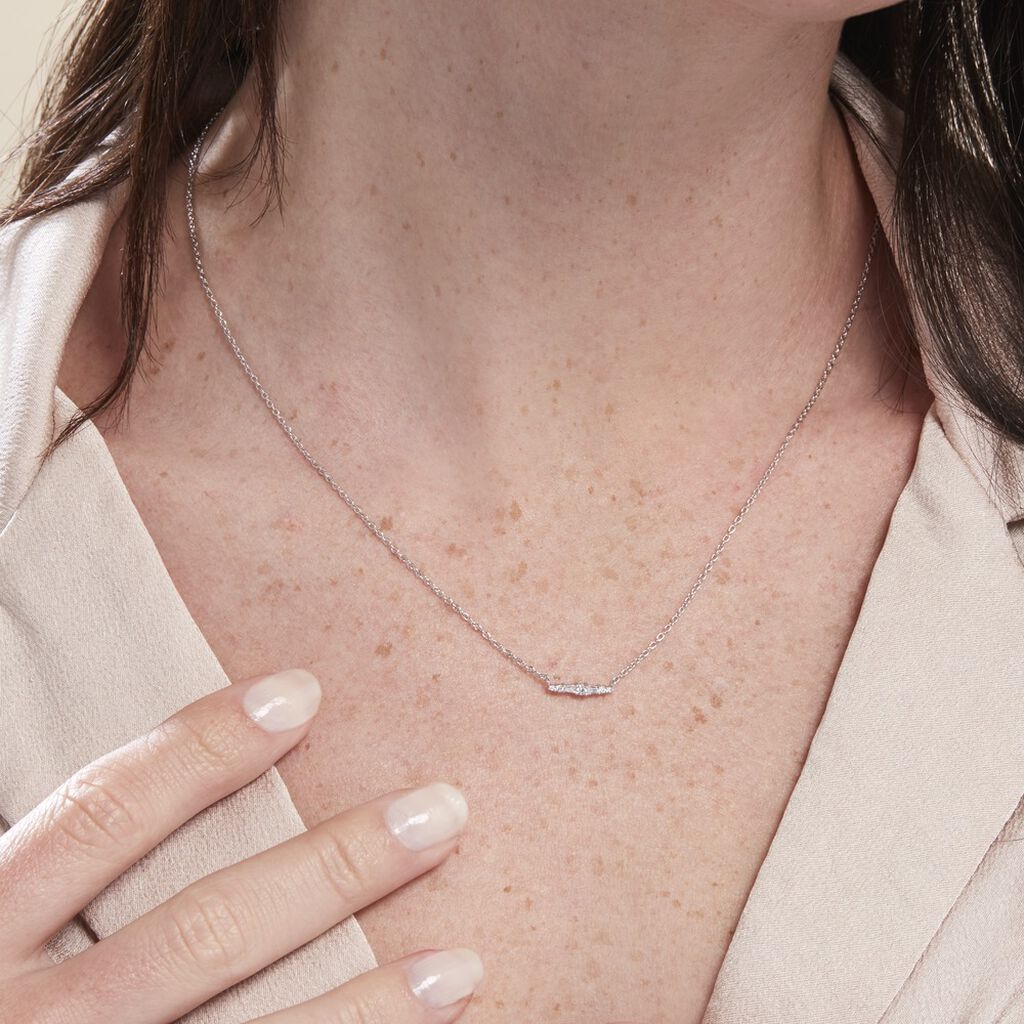 Collier Adriaan Argent Blanc Oxyde De Zirconium - Colliers fantaisie Femme | Histoire d’Or