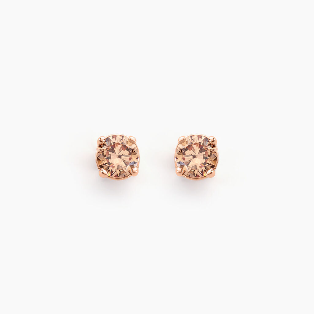 Boucles D'oreilles Puces Argent Rose Rio Santa Teresa Oxyde - Boucles d'oreilles fantaisie Femme | Histoire d’Or