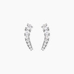 Boucles D'oreilles Grimpantes Aldrick Argent Blanc Oxyde De Zirconium - Boucles d'oreilles fantaisie Femme | Histoire d&rsquo;Or
