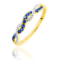 Bague Sofia Or Jaune Saphir Et Diamant