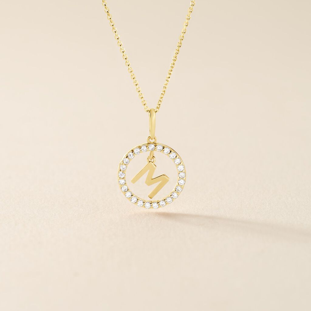 Pendentif Gabe Or Jaune Oxyde De Zirconium - Pendentifs Femme | Histoire d&rsquo;Or