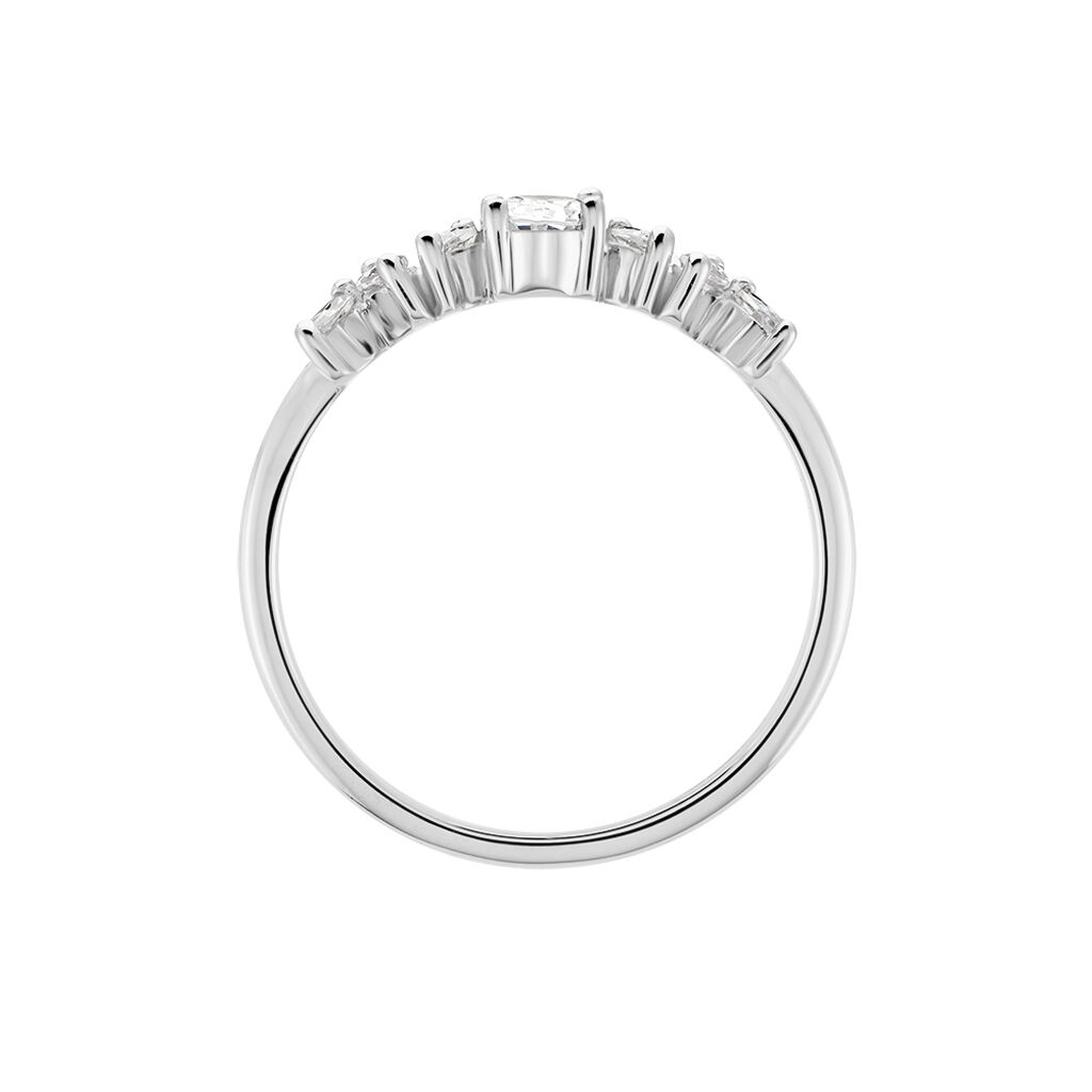 Bague Eclat D'Aurore Argent Blanc Oxyde De Zirconium - Bagues solitaires Femme | Histoire d&rsquo;Or