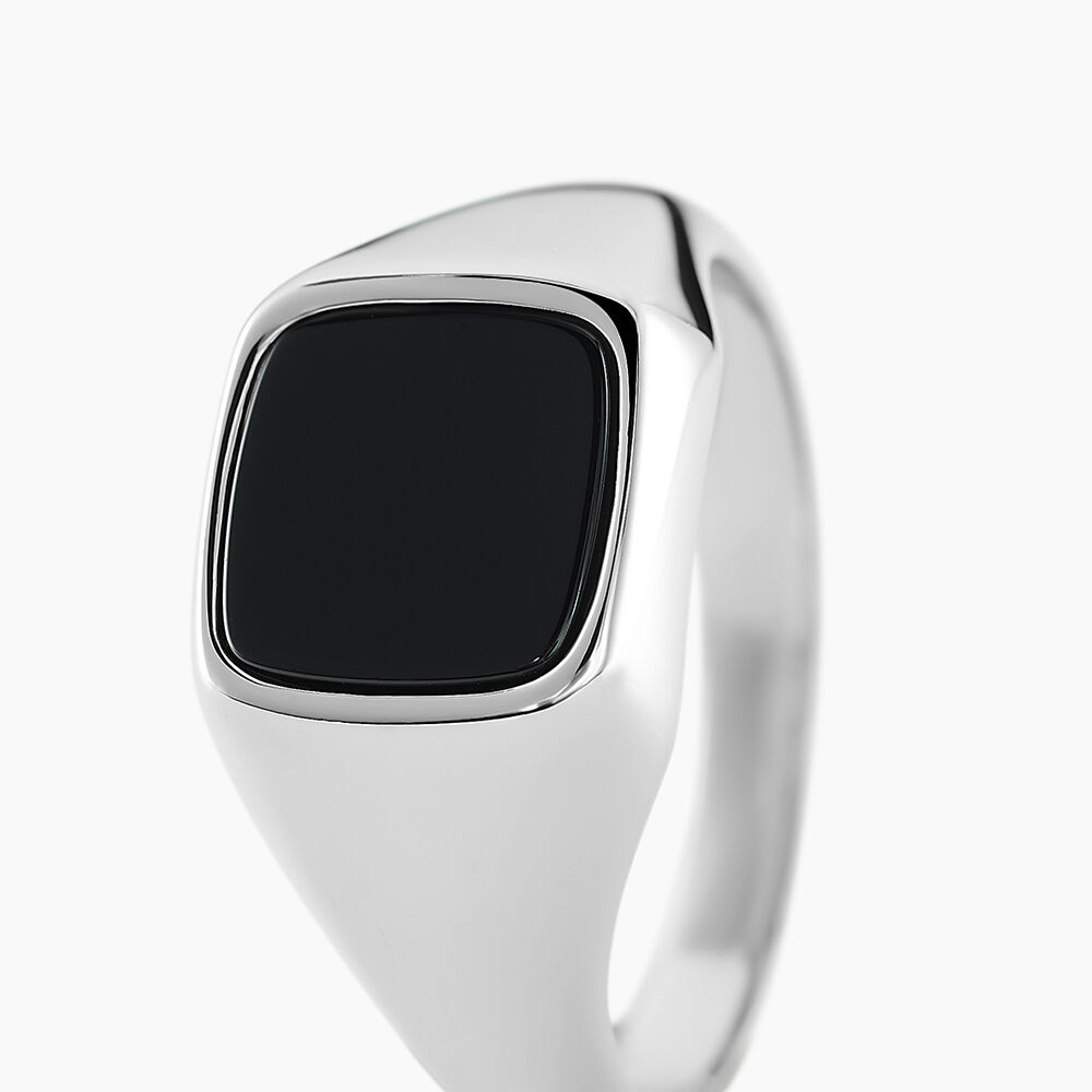 Chevalière homme plaqué or onyx Clearance