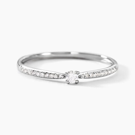 Bague Solitaire Hemera Or Blanc Diamant - Bagues solitaires Femme | Histoire d&rsquo;Or