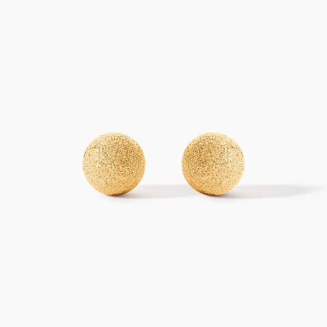 Boucles D'oreilles Puces Fidelia Boule Sablee Or Jaune - Clous d'oreilles Femme | Histoire d&rsquo;Or