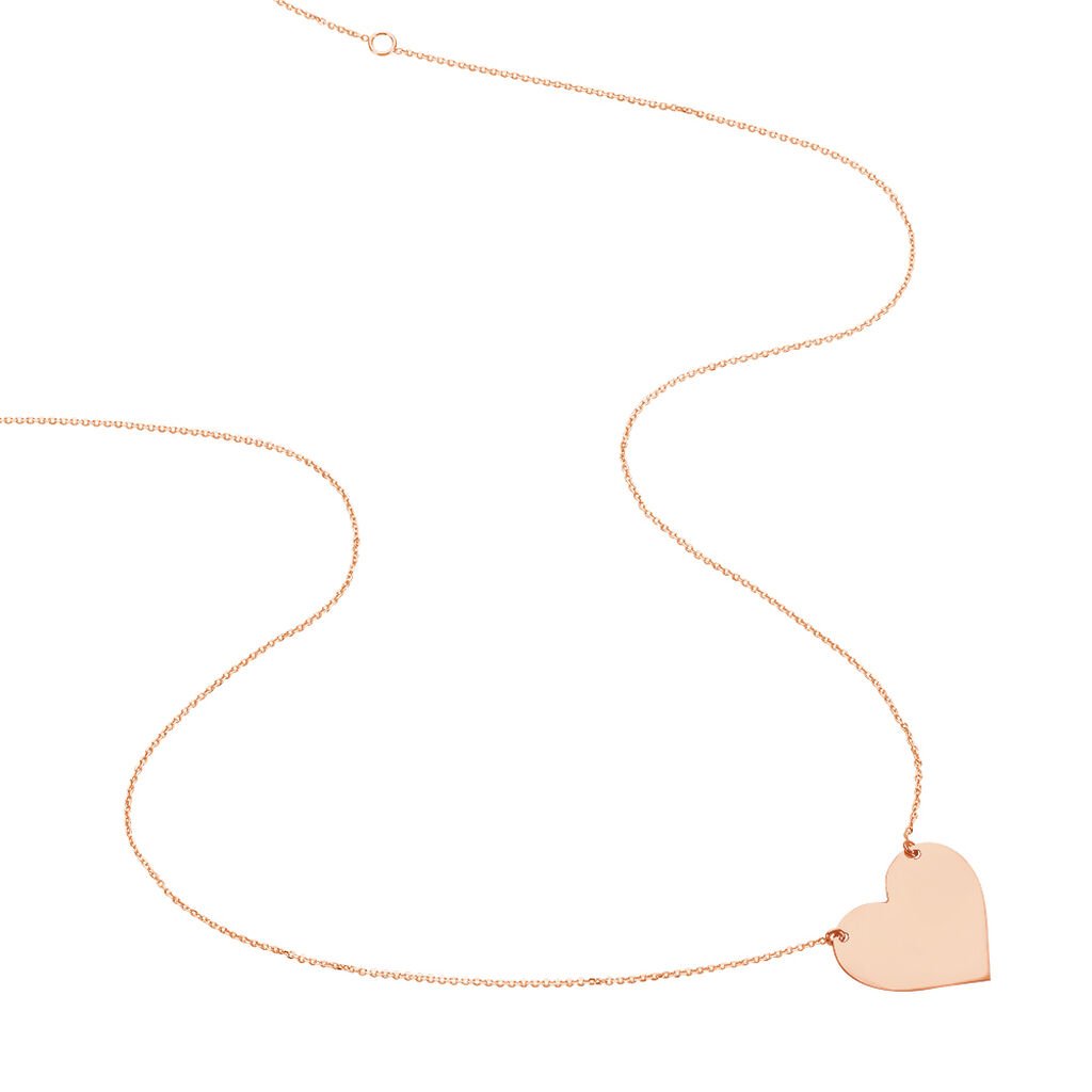 Collier Coeur Gravable Or Rose