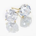 Boucles D'oreilles Puces Or Jaune Katherina Oxyde De Zirconium - Clous d'oreilles Femme | Histoire d&rsquo;Or