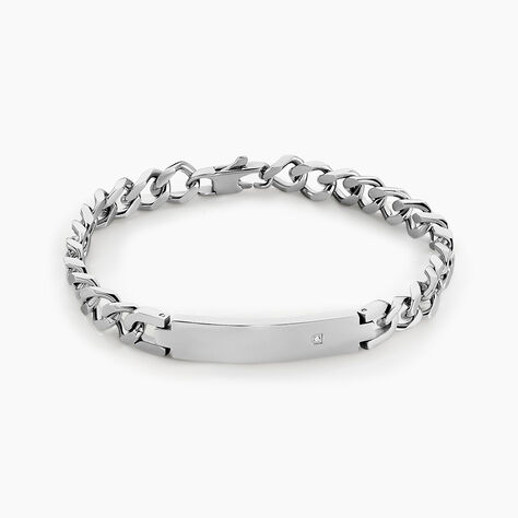 Bracelet Hugo Acier Blanc - Gourmettes Homme | Histoire d&rsquo;Or