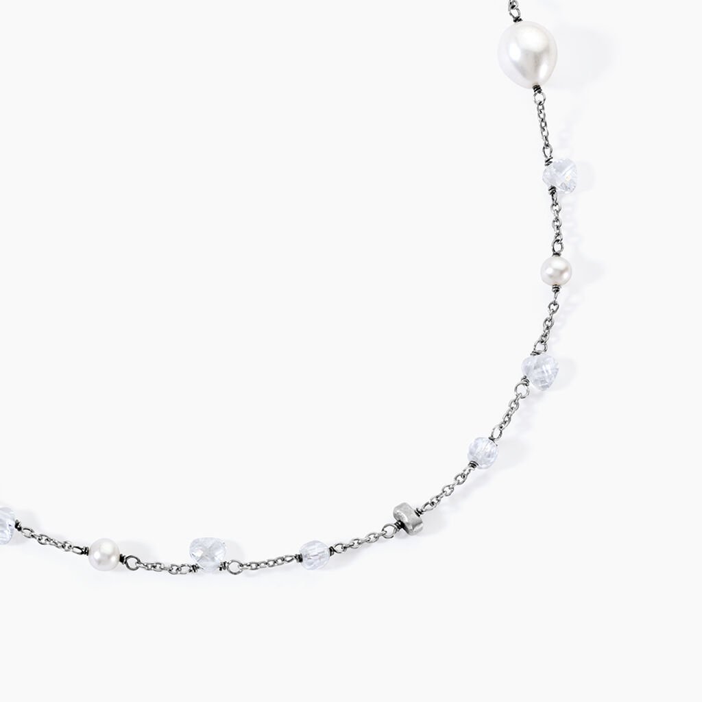 Collier Sautoir Noellyae Argent Blanc Perle De Culture - Colliers Femme | Histoire d’Or