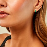 Boucles D'Oreilles Puces Porfirio Or Jaune Emeraude Diamant - Clous d'oreilles Femme | Histoire d&rsquo;Or