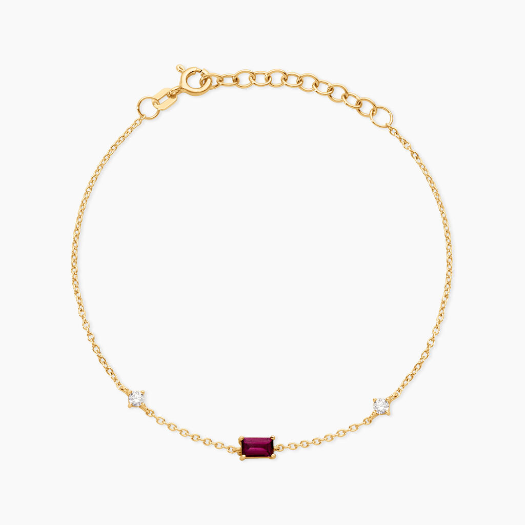 Bracelet Joaneder Argent Dor&eacute; A L'Or 750/1000 Am&eacute;thyste Oxyde De Zirconium - Bracelets Femme | Histoire d&rsquo;Or