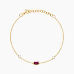 Bracelet Joaneder Argent Dor&eacute; A L'Or 750/1000 Am&eacute;thyste Oxyde De Zirconium - Bracelets Femme | Histoire d&rsquo;Or