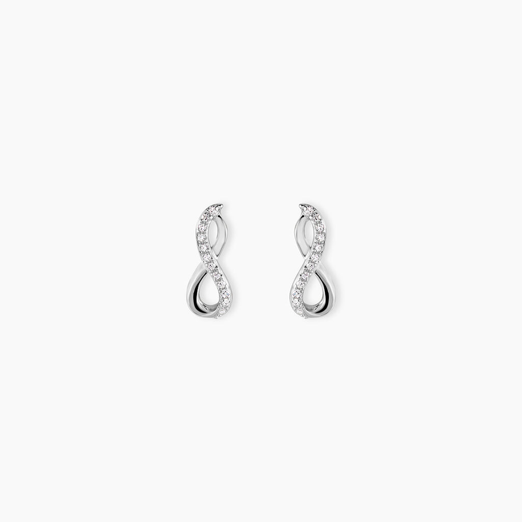 Boucles D'oreilles Puces Osanna Or Blanc Diamants - Clous d'oreilles Femme | Histoire d&rsquo;Or