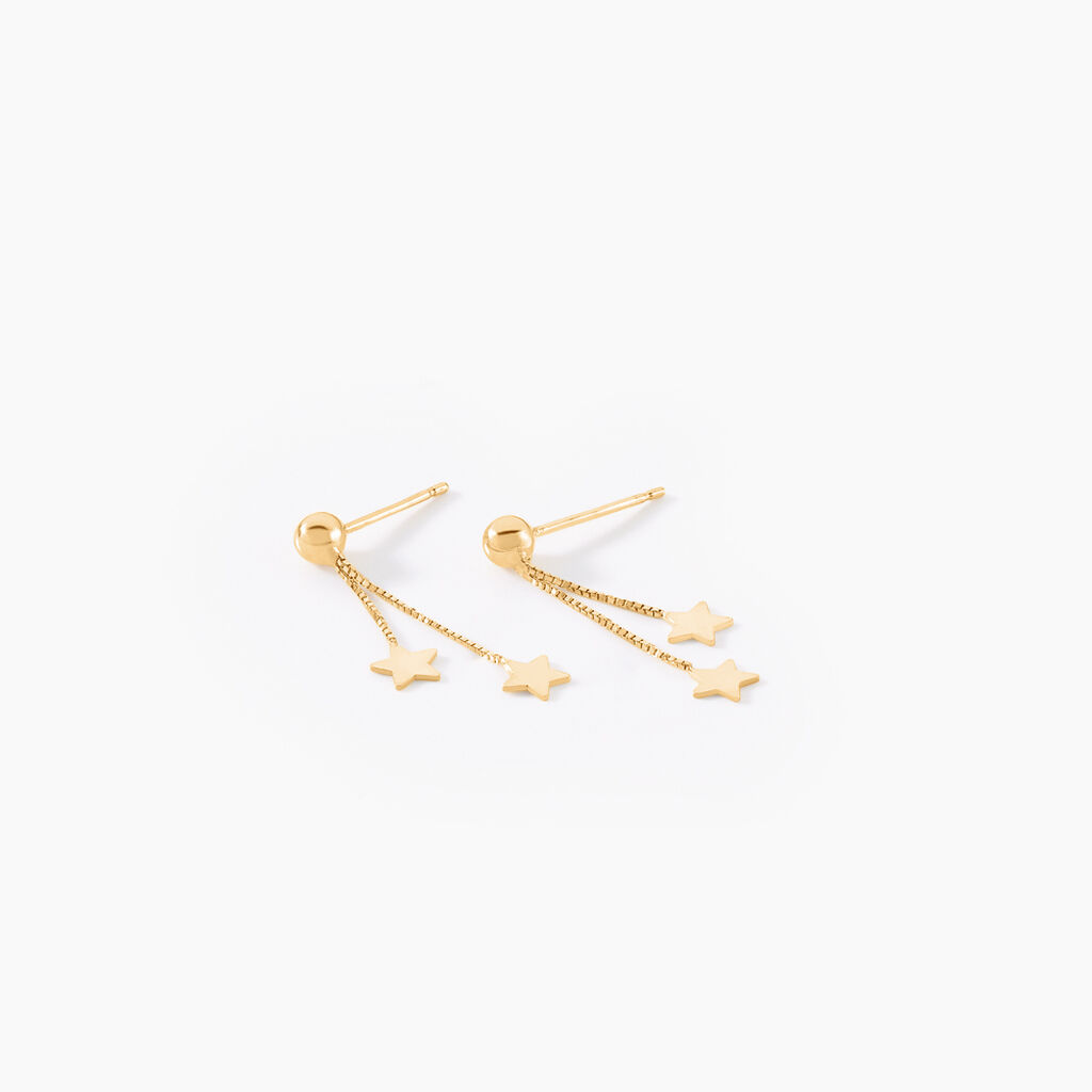 Boucles D'oreilles Pendantes Alphonsine Etoile Or Jaune - Boucles d'oreilles pendantes Femme | Histoire d’Or