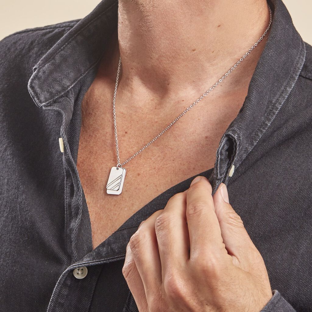 Collier Argent Blanc Djimy - Colliers Homme | Histoire d’Or