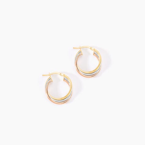 Créoles Tanya Or Tricolore - Boucles d'oreilles créoles Femme | Histoire d’Or