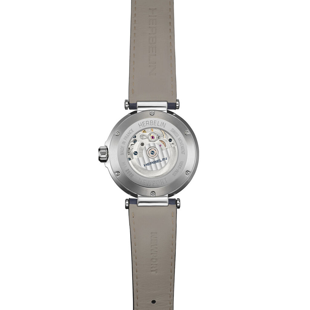 Montre Herbelin Newport Phase De Lune Bleu - Montres m&eacute;caniques Homme | Histoire d&rsquo;Or