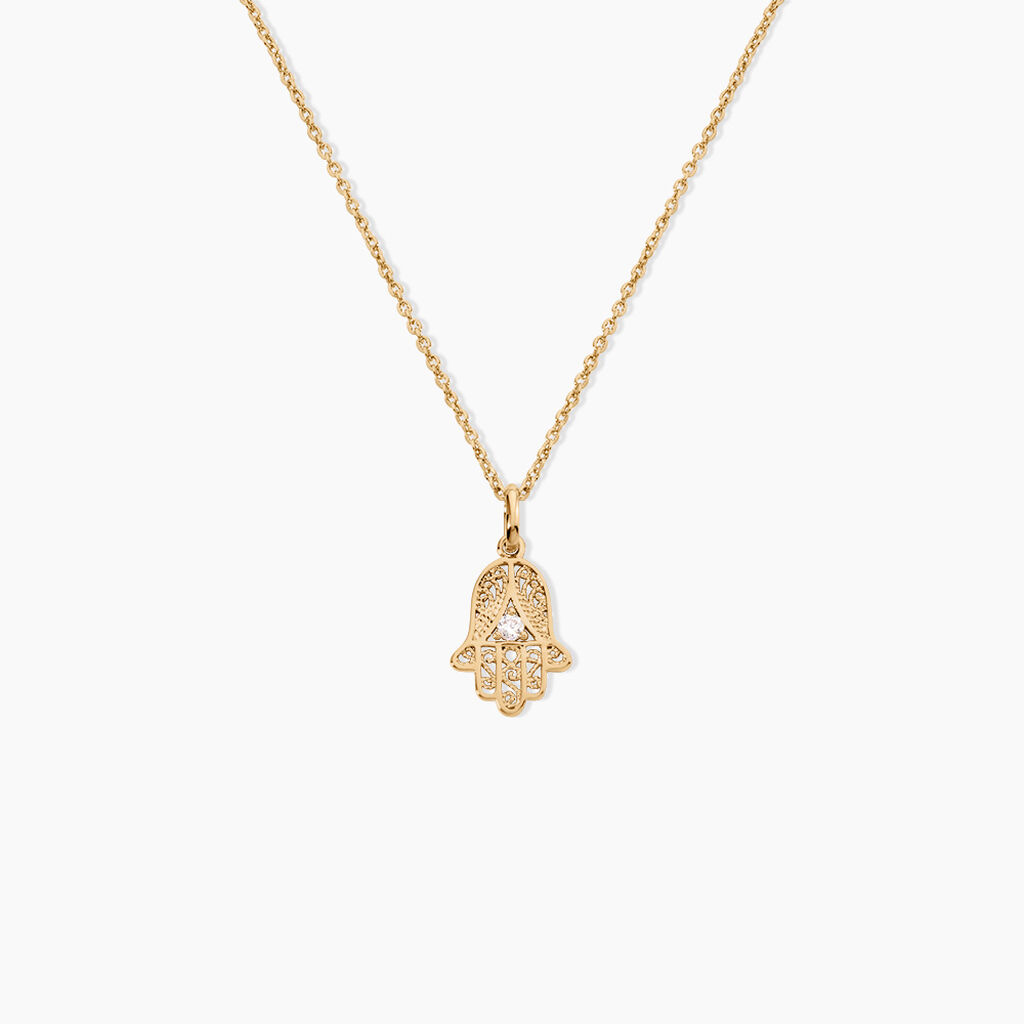 Collier Plaqu&eacute; Or Stijn Oxyde De Zirconium - Colliers fantaisie Femme | Histoire d&rsquo;Or