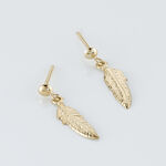 Boucles D'oreilles Pendantes Bartolomea Feuille Or Jaune - Boucles d'oreilles pendantes Femme | Histoire d&rsquo;Or