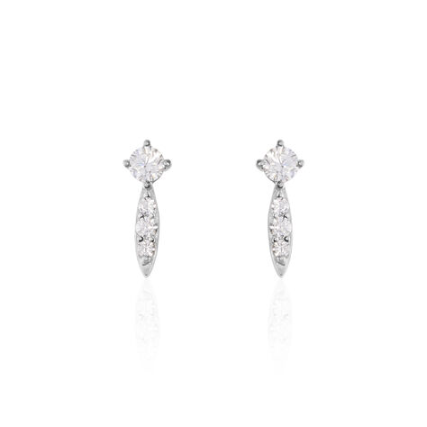 Boucles D'oreilles Puces Bormana Argent Blanc Oxyde De Zirconium - Boucles d'oreilles fantaisie Femme | Histoire d’Or