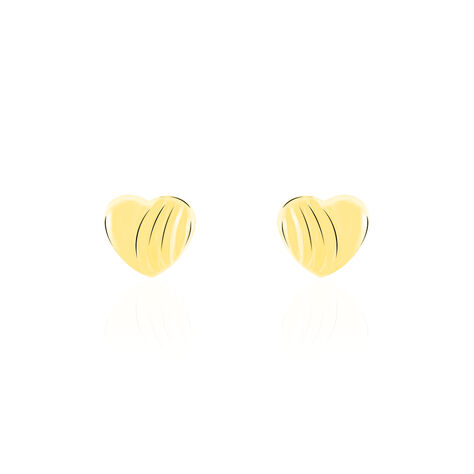 Boucles D'oreilles Puces Anne-maudae Cœurs Or Jaune - Clous d'oreilles Femme | Histoire d’Or