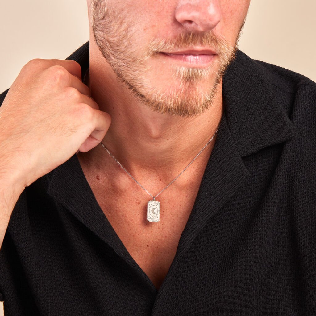 Collier Arcane Argent Blanc - Colliers fantaisie Homme | Histoire d’Or