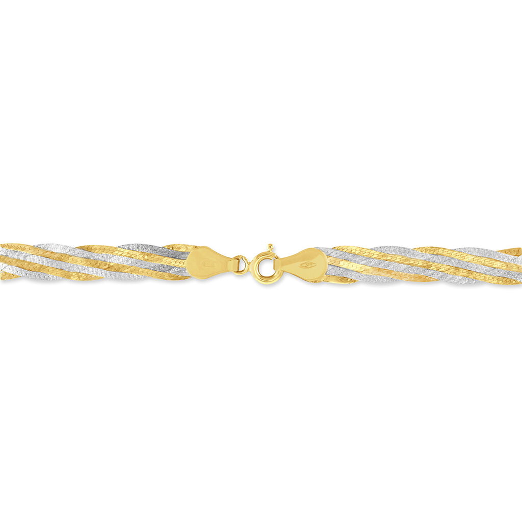 Bracelet Jasmin Tresse Or Bicolore - Bijoux sans pierre Femme | Histoire d&rsquo;Or