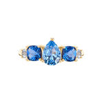 Bague Huffie Plaqu&eacute; Or Jaune Pierre D'imitation - Bagues avec pierre Femme | Histoire d&rsquo;Or