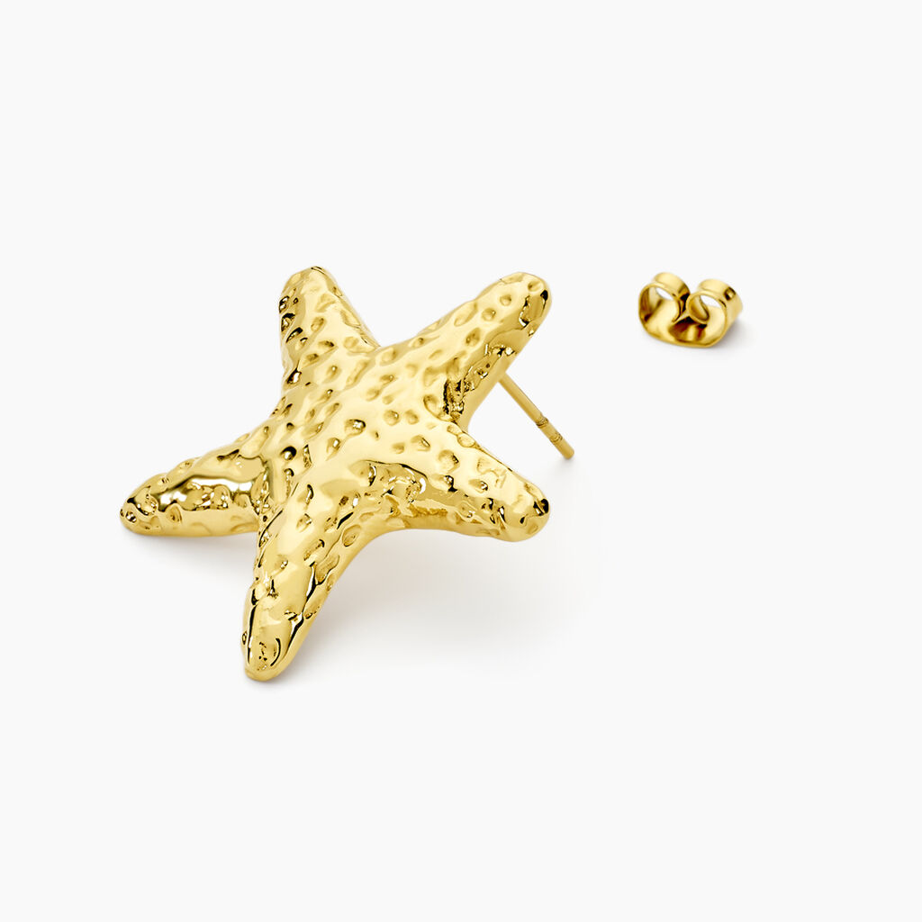 Boucles D'oreilles Puces Mermaid Acier Jaune - Boucles d'oreilles fantaisie Femme | Histoire d’Or