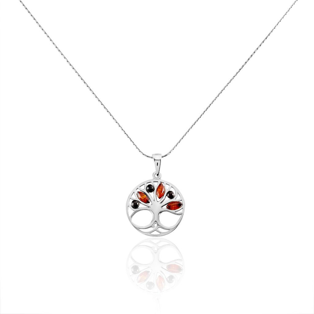 Collier Argent Blanc Odaya Ambre - Colliers fantaisie Femme | Histoire d&rsquo;Or