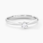 Bague Solitaire Veronika Or Blanc Diamant - Bagues solitaires Femme | Histoire d&rsquo;Or