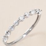 Demi Alliance Or Blanc Eclat D'etoile Oxyde De Zirconium - Bagues avec pierre Femme | Histoire d&rsquo;Or