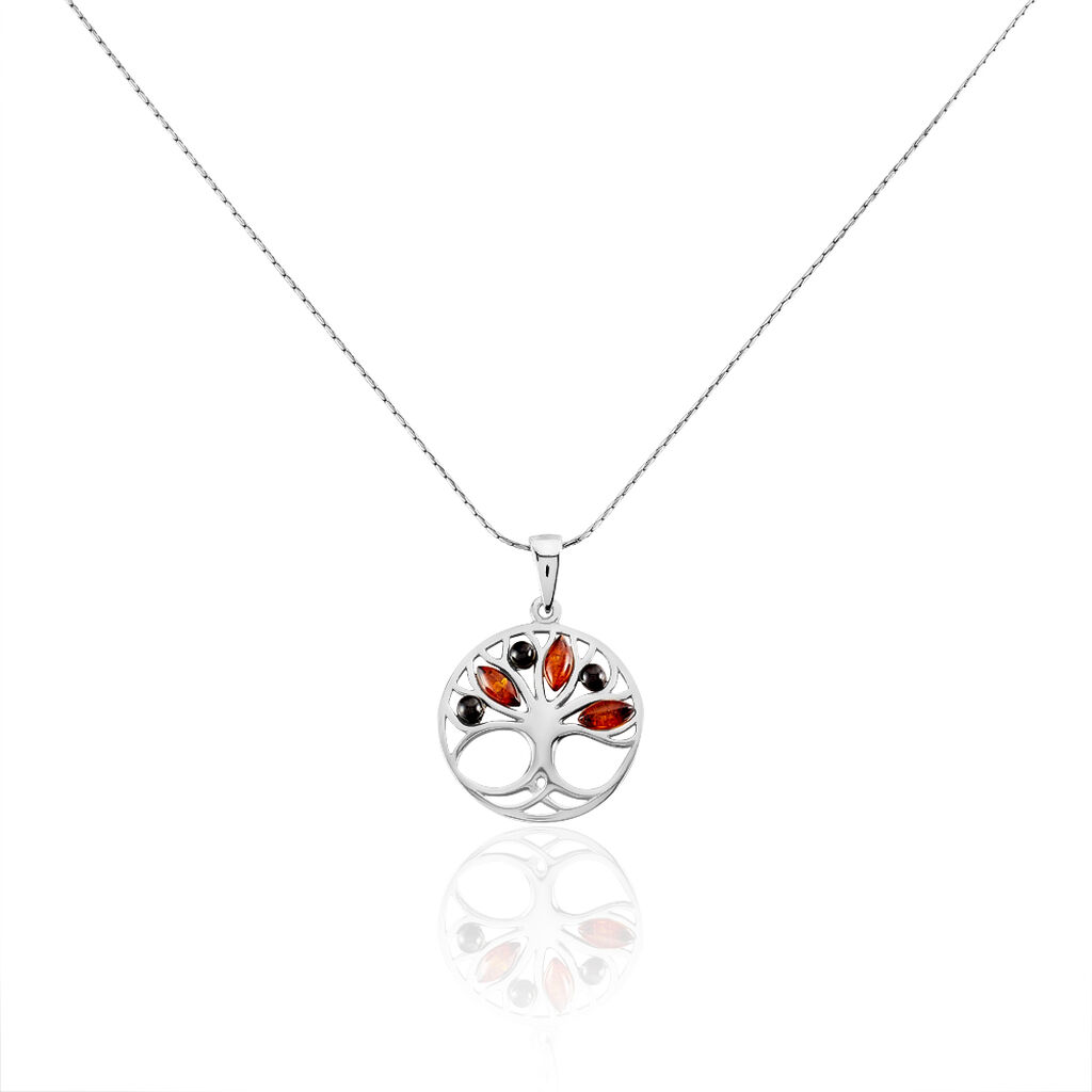 Collier Argent Blanc Odaya Ambre - Colliers fantaisie Femme | Histoire d’Or