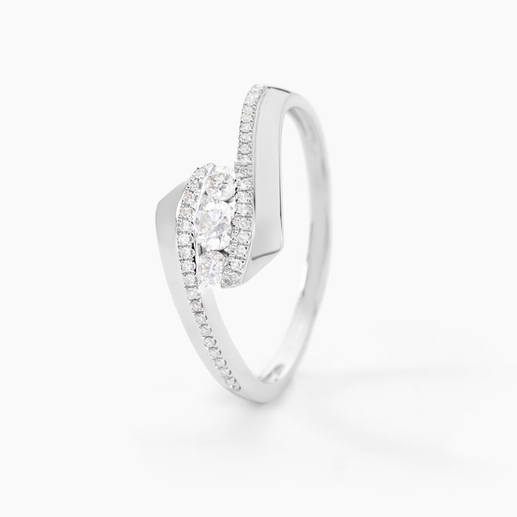 Bague Barbara Or Blanc Diamant - Bagues avec pierre Femme | Histoire d’Or