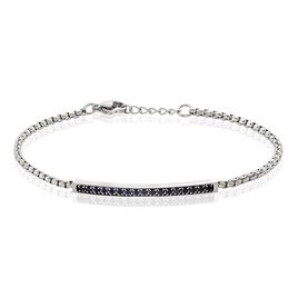 Bracelet Identité Acier Blanc Ghislain Cristaux - Bracelets fantaisie Homme | Histoire d’Or