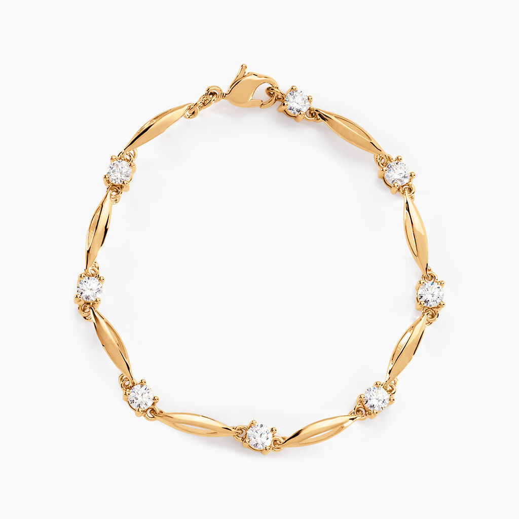 Bracelet Mimona Plaqué Or Jaune Oxyde De Zirconium