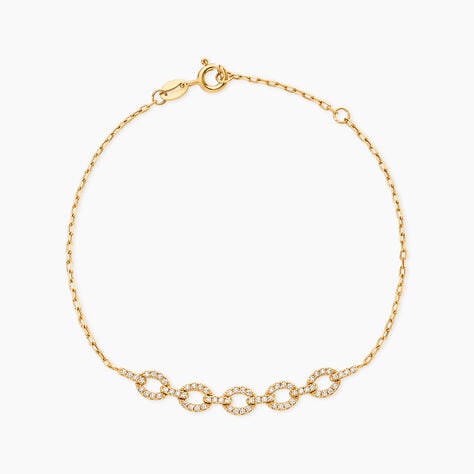 Bracelet Cinthya Argent Dor&eacute; A L'Or 750/1000 Oxyde De Zirconium - Bracelets Femme | Histoire d&rsquo;Or