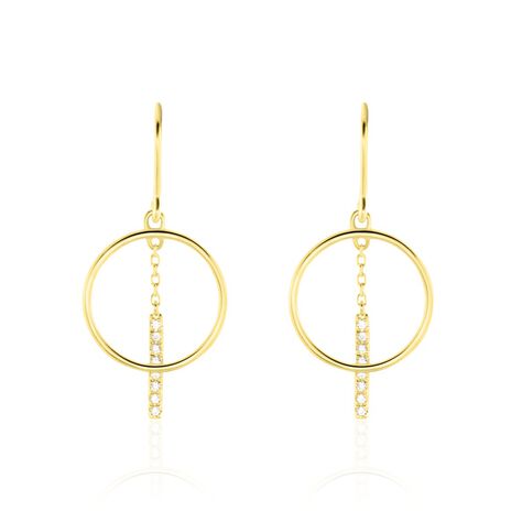 Boucles D'oreilles Pendantes Or Jaune Guda Oxyde De Zirconium - Boucles d'oreilles pendantes Femme | Histoire d’Or