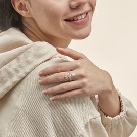 Bague Norah Or Jaune Perle De Culture Et Oxyde De Zirconium - Bagues avec pierre Femme | Histoire d’Or