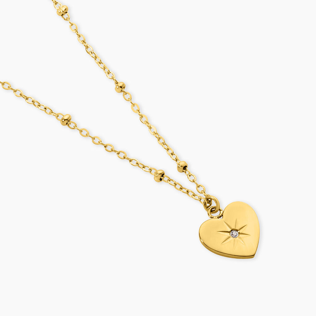 Collier Ivette Acier Jaune Oxyde De Zirconium - F&ecirc;te des m&egrave;res Femme | Histoire d&rsquo;Or