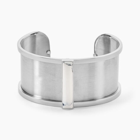 Bracelet Jonc Melvyna Acier Blanc Pierre De Synthese - Bracelets joncs Femme | Histoire d&rsquo;Or