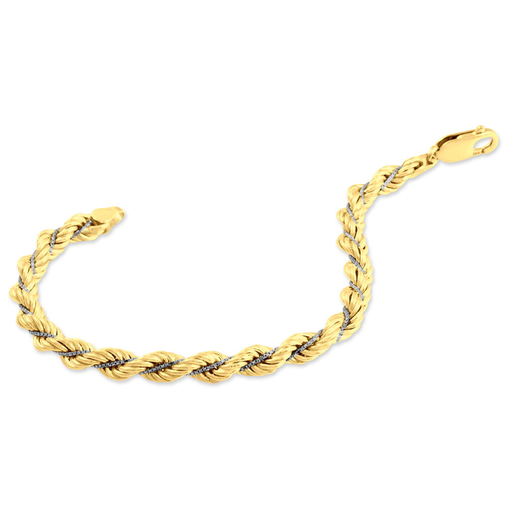 Bracelet Jerryenne Maille Corde Et Venitienne Or Bicolore - Bracelets chaîne Femme | Histoire d’Or