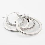 Cr&eacute;oles Argent Blanc Linnette Oxydes De Zirconium - Boucles d'oreilles cr&eacute;oles Femme | Histoire d&rsquo;Or