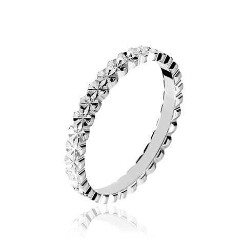 Alliance Dentelle 2 Rangs Diamantee Or Blanc - Alliances Unisex | Histoire d&rsquo;Or