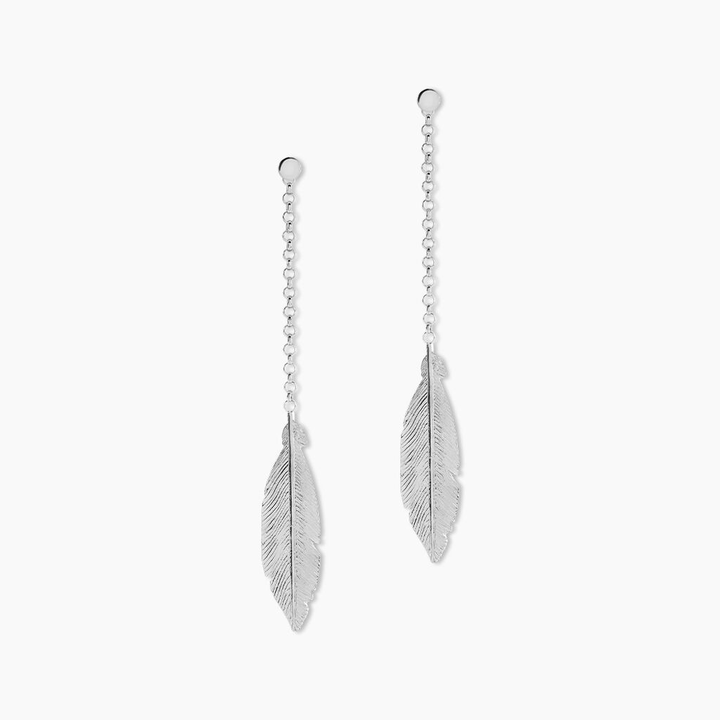 Boucles D'oreilles Pendantes Euriell Argent Blanc - Boucles d'oreilles fantaisie Femme | Histoire d’Or