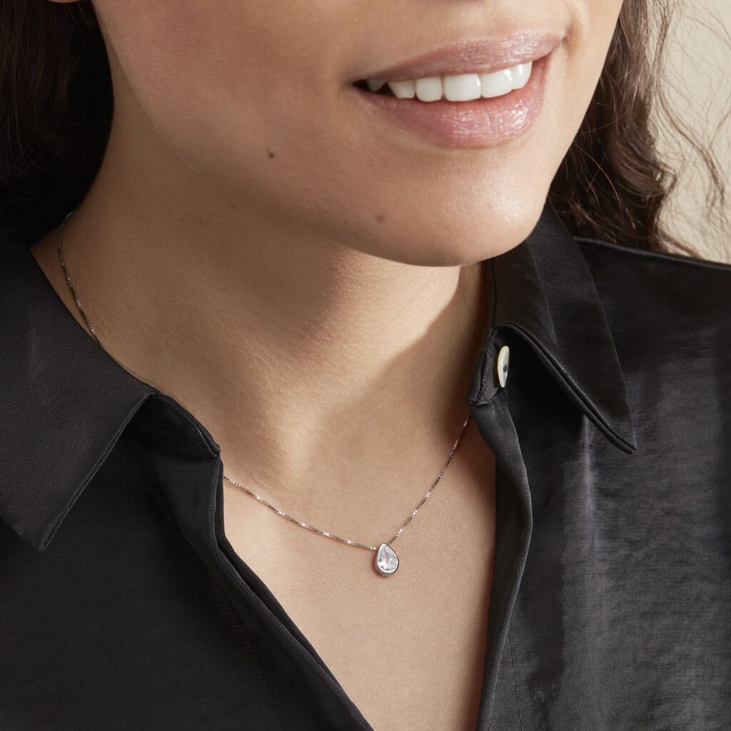Collier Cherice Argent Blanc Oxyde De Zirconium - Colliers fantaisie Femme | Histoire d’Or