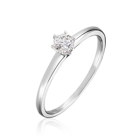 Bague Solitaire Natalia Or Blanc Diamant - Bagues solitaires Femme | Histoire d’Or