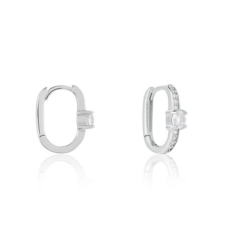 Créoles Francene Argent Blanc Oxyde De Zirconium - Boucles d'oreilles créoles Femme | Histoire d’Or