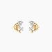 Boucles D'oreilles Puces Fulvie Double Dauphins Or Bicolore - Clous d'oreilles Femme | Histoire d’Or