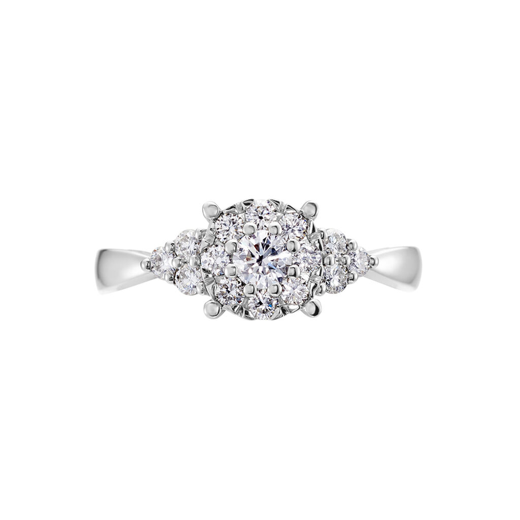 Bague Cierra Platine Blanc Diamant - Bagues solitaires Femme | Histoire d’Or